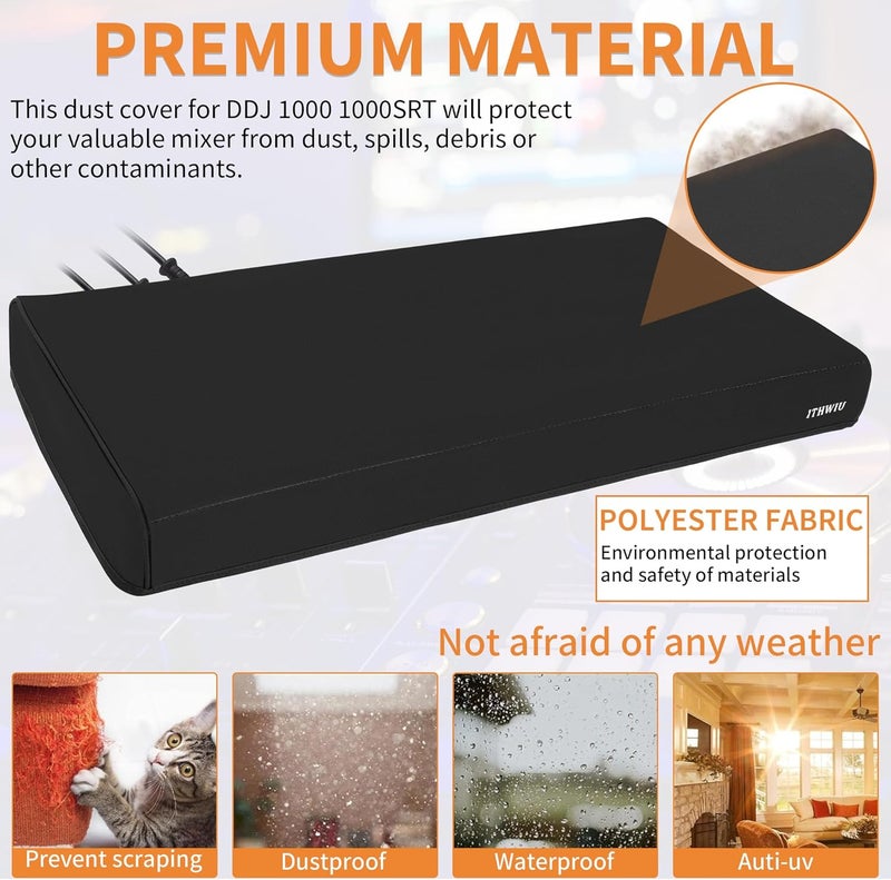 ITHWIU Mixer Protective Cover for DDJ FLX10 Dustproof & Waterproof Cover 28" L X 15.7" W X 3" H, Black - Image 4